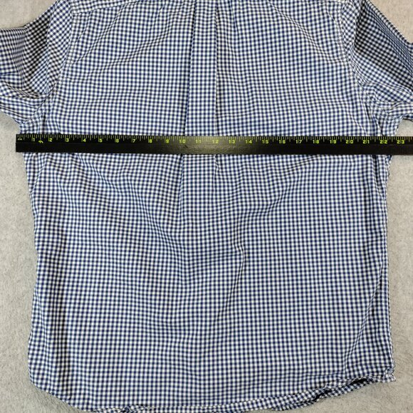 Abercrombie and Fitch Shirt Mens XLMuscle Blue Gingham Plaid Button Down Cotton - Picture 6 of 8
